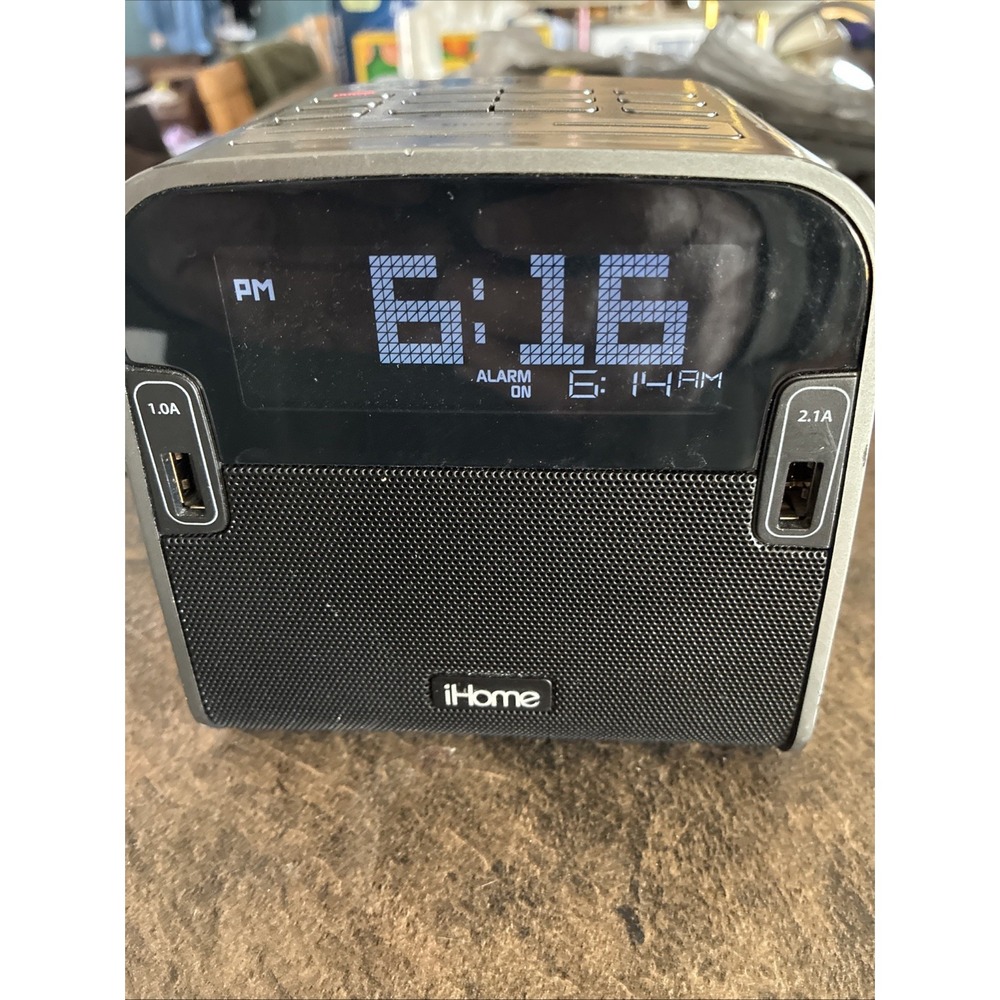 iHome NFC Bluetooth FM Clock Radio With Speakerphone Dual USB Charging HBN22